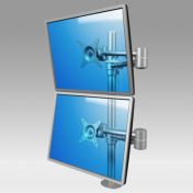 Bras Eco Style articulé pour 2 écrans Verticaux sur pole fixation bureau