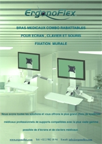 Nos Bras médicaux Combo Rabattables pour écran, clavier et souris fixation murale