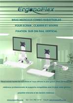 Nos Bras médicaux Combo Rabattables pour écran, clavier et souris fixation sur Din Rail Vertical