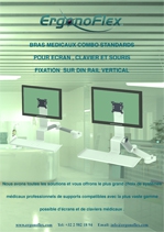 Nos Bras médicaux Combo Standards pour écran, clavier et souris fixation sur Din Rail Vertical