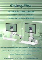 Nos Bras médicaux Combo Standards pour écran, clavier et souris fixation sur Din Rail Horizontal